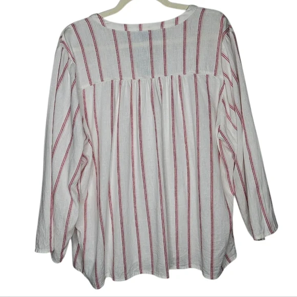 Splendid Amorosa Linen Blend Striped Top, Size XXL, Red White, EUC - Picture 5 of 9